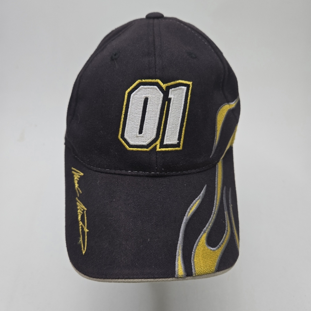 Vintage NASCAR Hat U.S. Army #01 Racing Cap Black Flames Adjustable